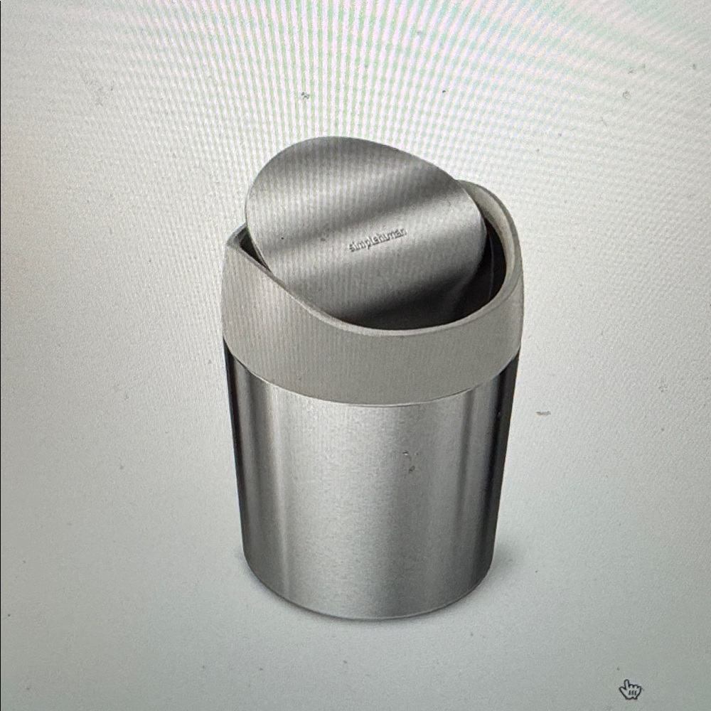 Simple Human Mini Can silver stainless  black lid
